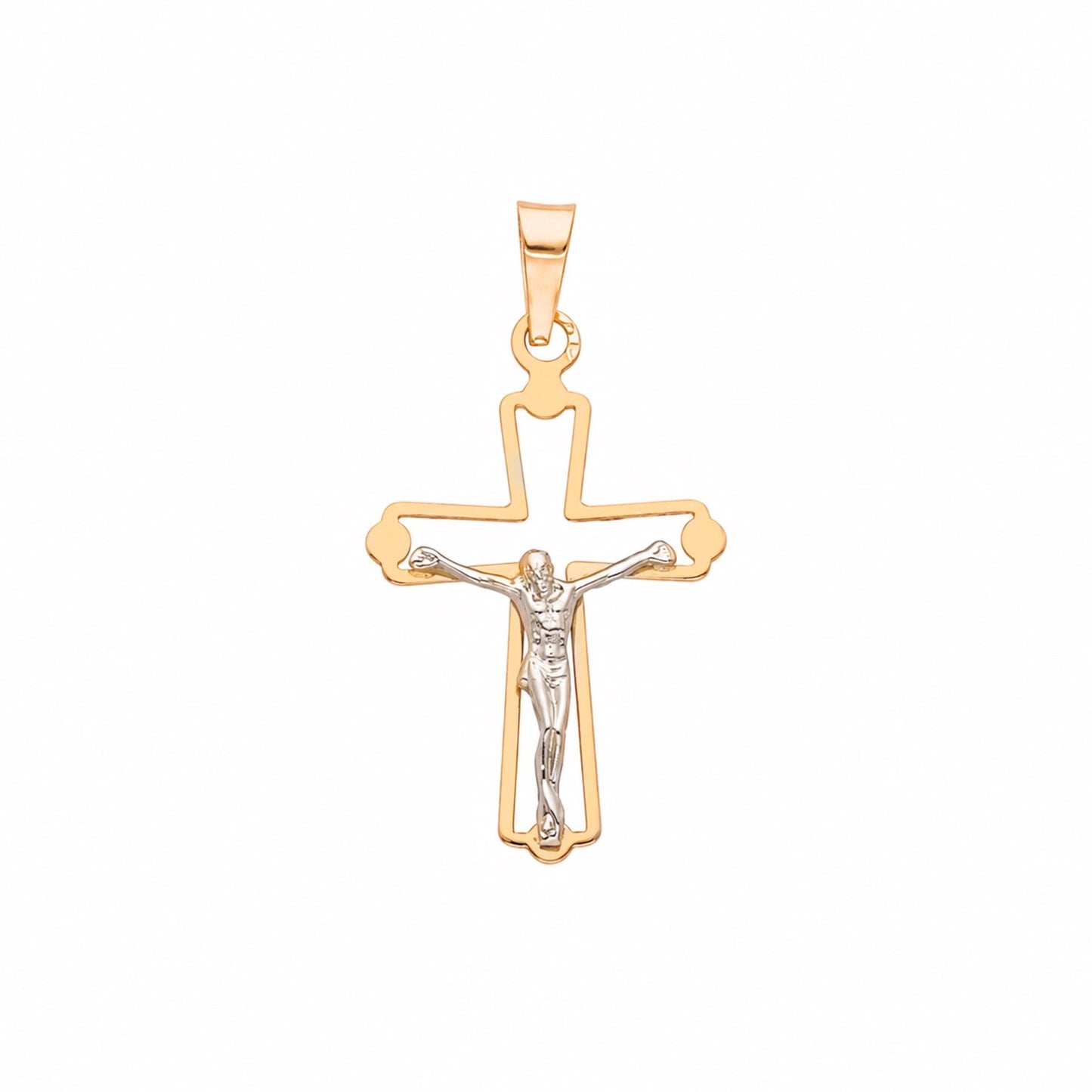 Crucifixo Bicolor em Ouro 19kl (2.87cm) - Loja do Ouro
