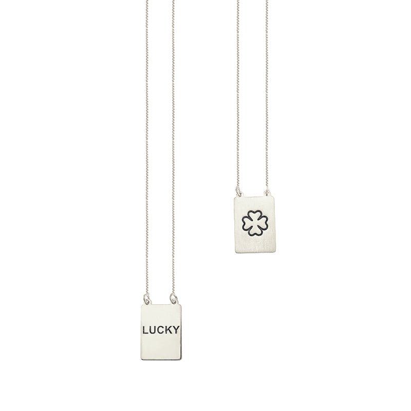 Escapulário Lucky em Prata com Medalha Trevo - Loja do Ouro