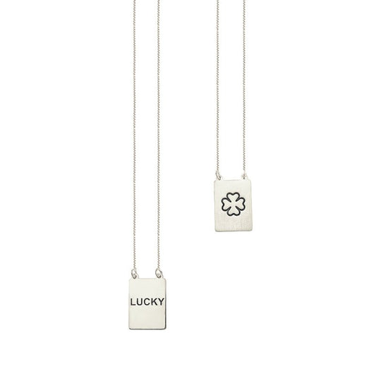 Escapulário Lucky em Prata com Medalha Trevo - Loja do Ouro