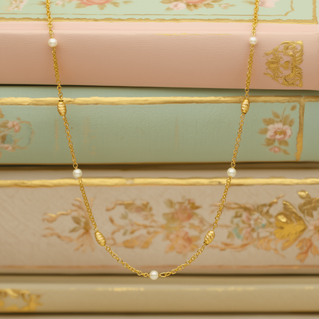 Fio Amélia em Prata Dourada (38cm) - Loja do Ouro