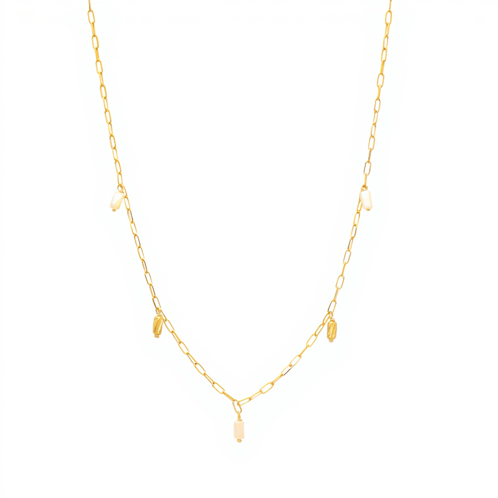 Fio Aurora em Prata Dourada (38.5cm) - Loja do Ouro