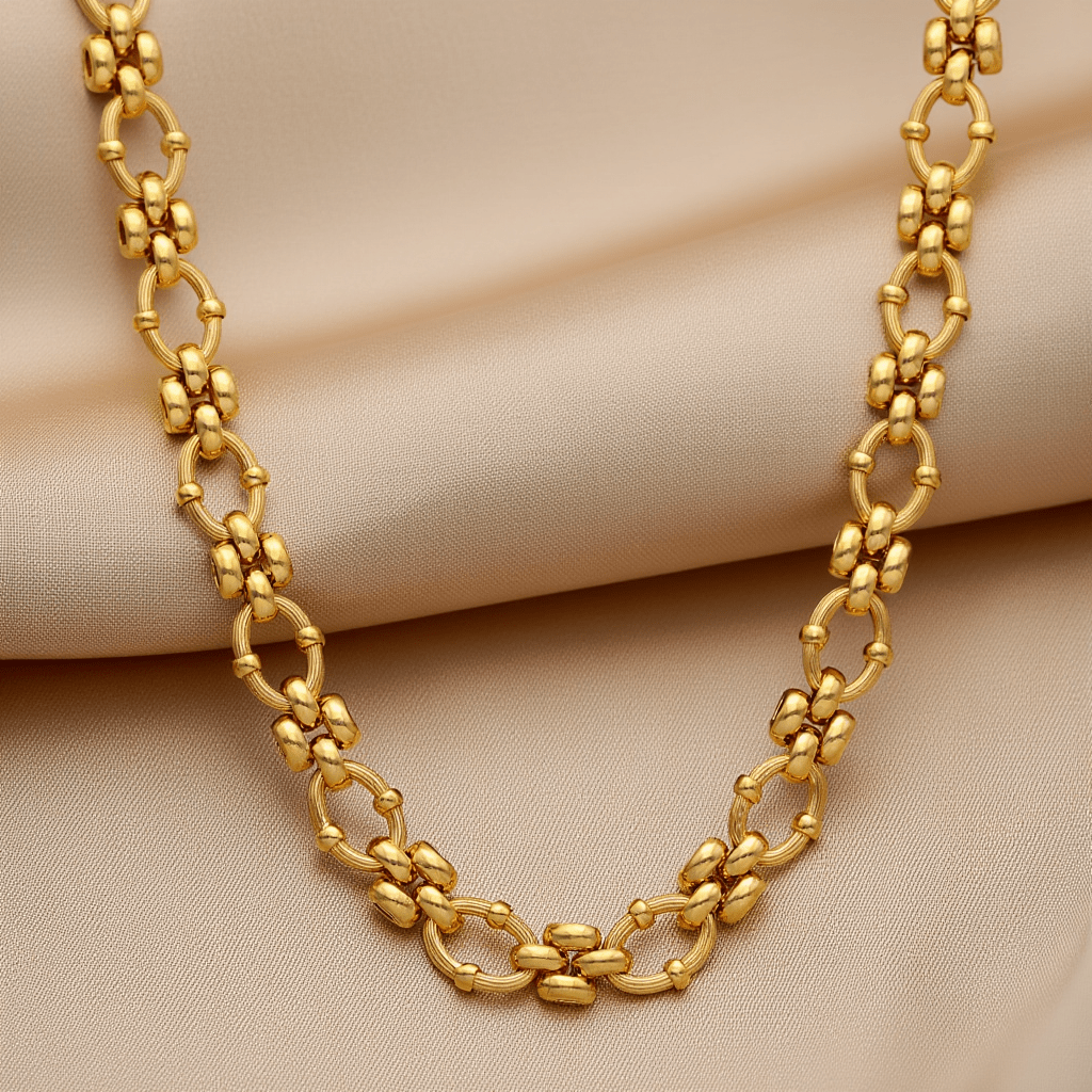 Fio com Elos Trabalhados em Ouro 19kl (43.5cm) - Loja do Ouro
