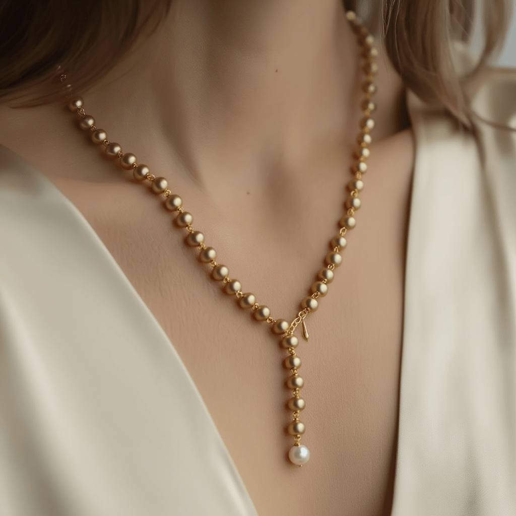 Fio Contas de Luz em Prata Dourada (40cm) - Loja do Ouro