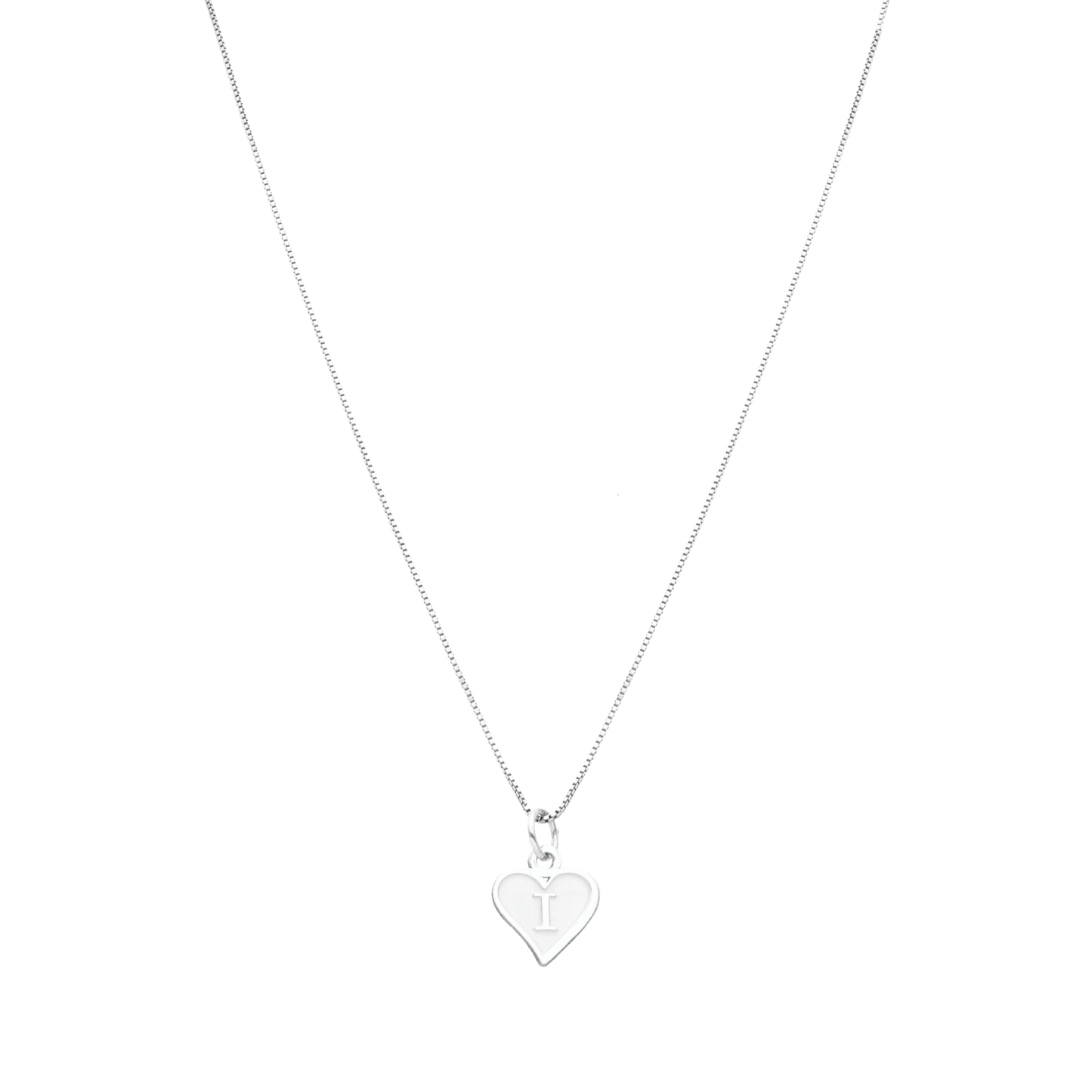 Fio Coração em Prata com Letra - Loja do Ouro