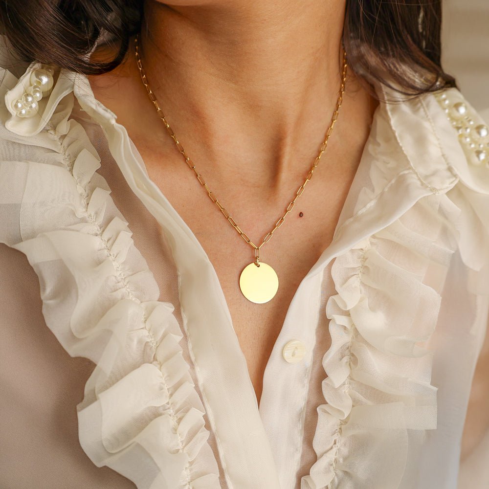 Fio Corrente em Prata Dourada, Personalizável com Nome ou Data (38cm) - Loja do Ouro