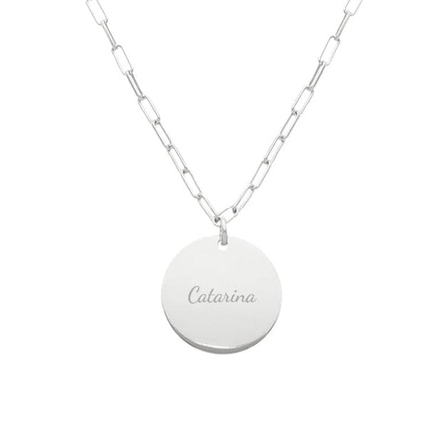 Fio Corrente em Prata, Personalizável com Nome ou Data (38cm) - Loja do Ouro