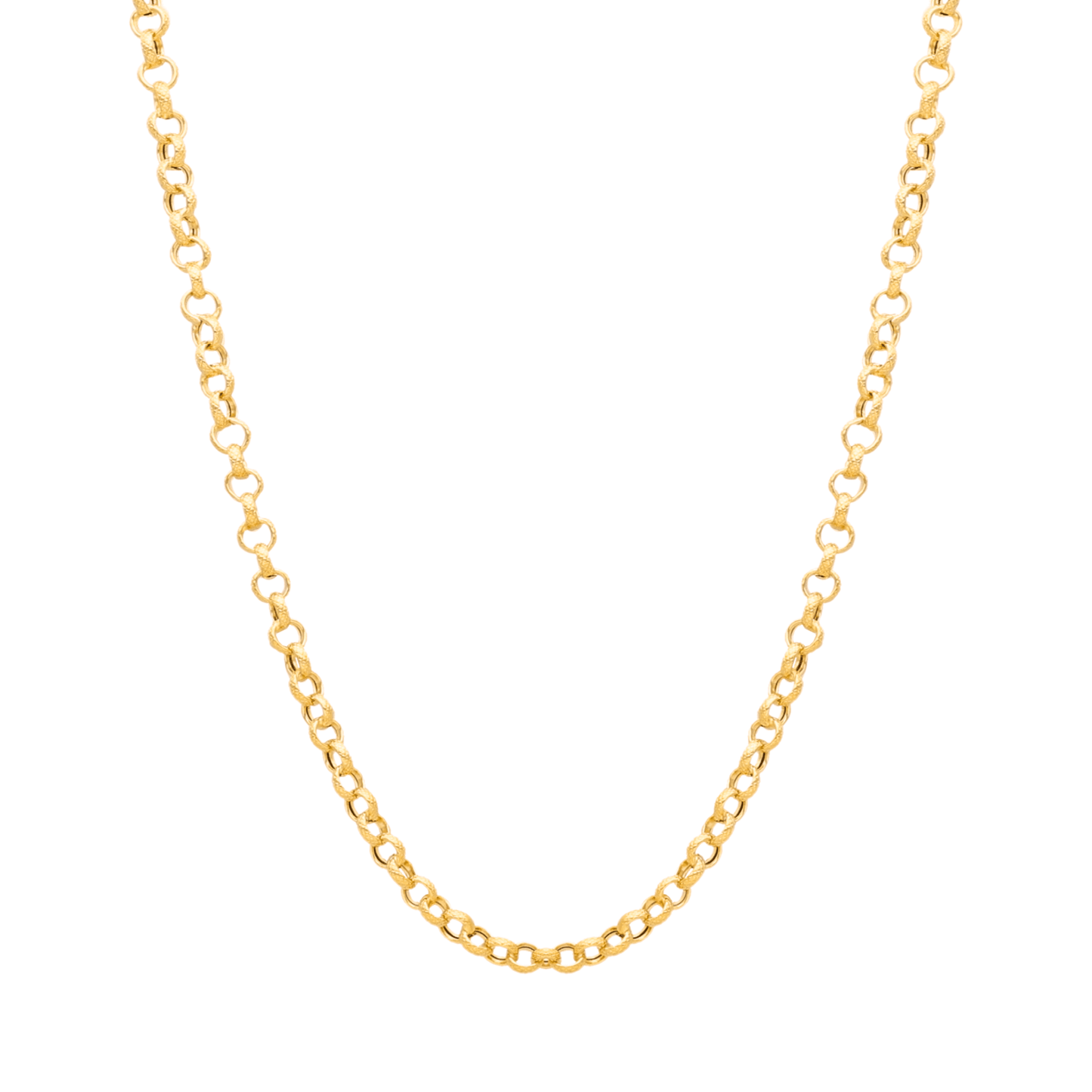 Fio Elos Portugueses em Ouro 19kl com Efeito Martelado (46cm) - Loja do Ouro