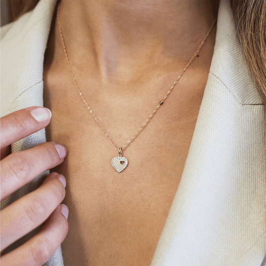 Fio em Ouro 19kl com Coração com Zircónias (45cm) - Loja do Ouro