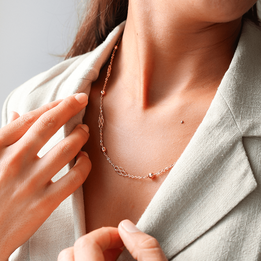 Fio em Ouro 19kl com Elos Trabalhados e Esferas (49cm) - Loja do Ouro