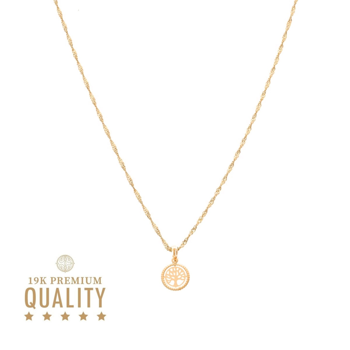 Fio em Ouro 19kl com Medalha Árvore da Vida (45cm) - Loja do Ouro