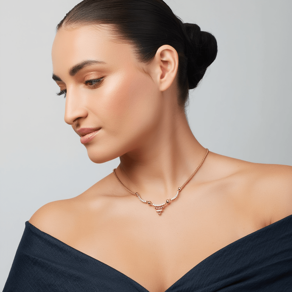 Fio em Ouro 19kl com Topázios Rosa e Zircónias (45cm) - Loja do Ouro