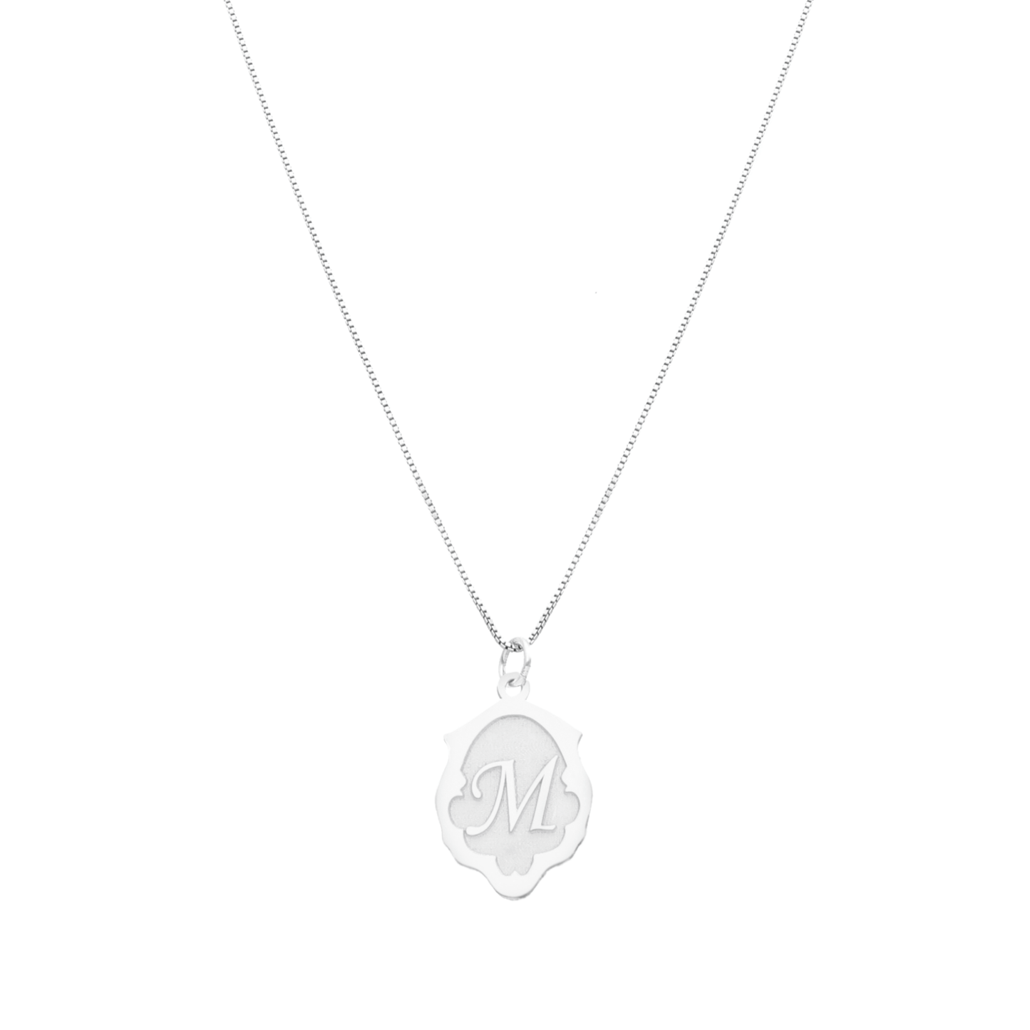 Fio em Prata com Letra em Pendente Estilizado (42cm) - Loja do Ouro