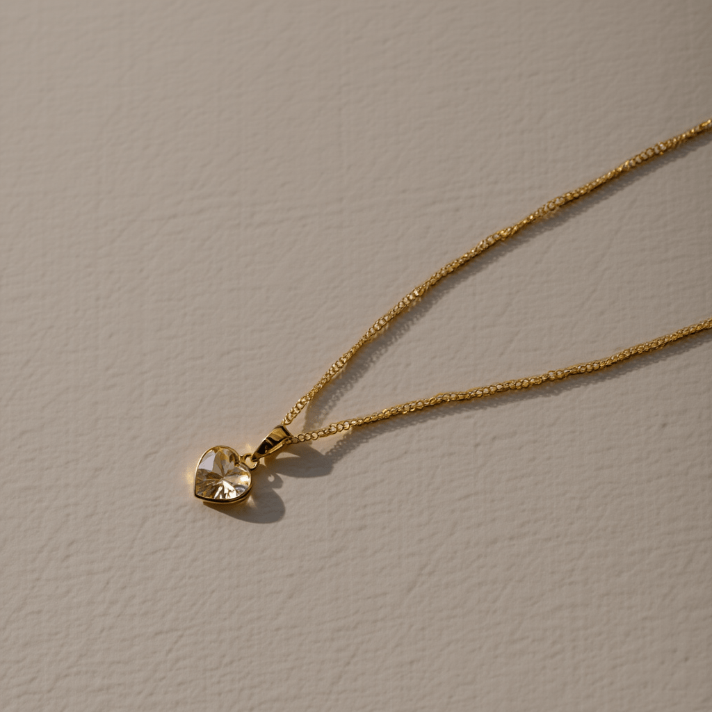 Fio Malha Barbela em Ouro 19kl com Zircão Coração (50cm) - Loja do Ouro