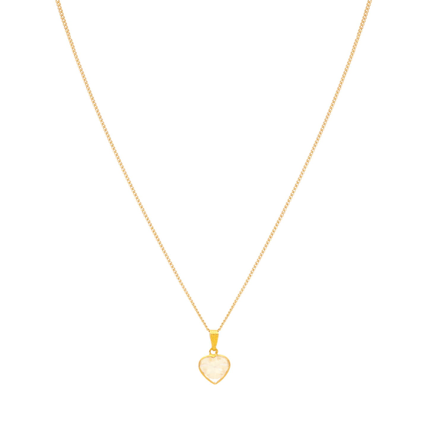 Fio Malha Barbela em Ouro 19kl com Zircão Coração (50cm) - Loja do Ouro