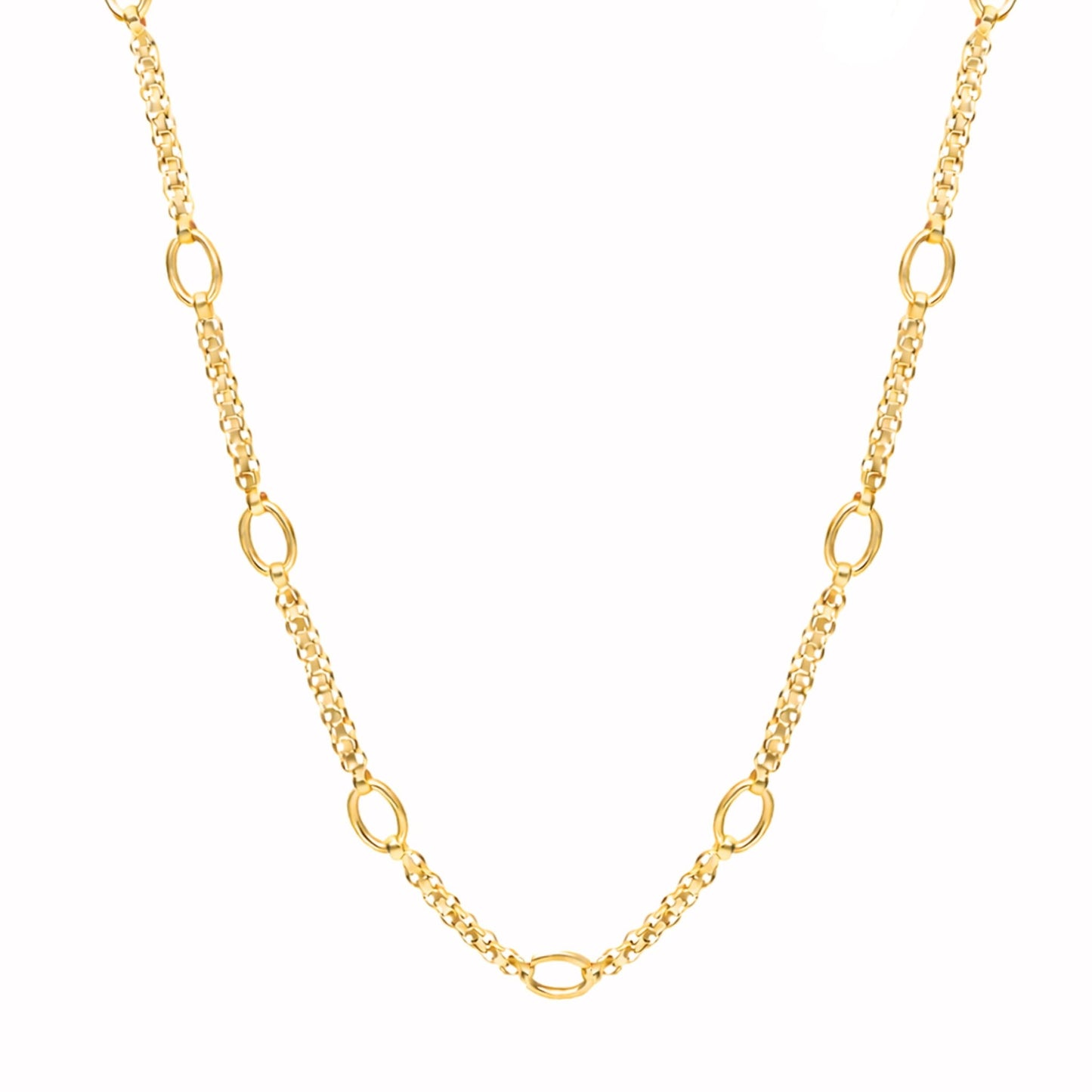 Fio Malha Batida em Ouro 19kl com Elos Ovais (44.5cm) - Loja do Ouro