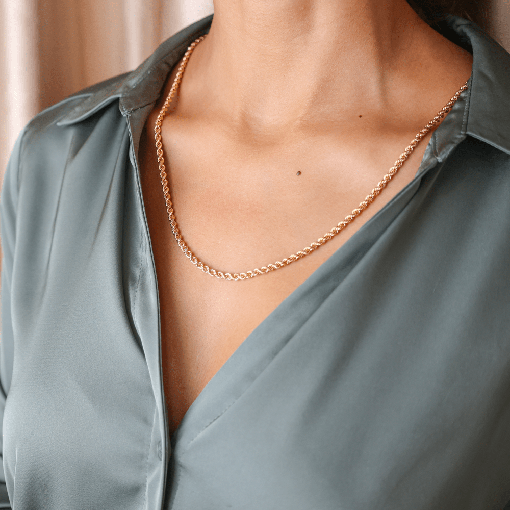 Fio Malha Corda em Ouro 19kl (63cm) - Loja do Ouro