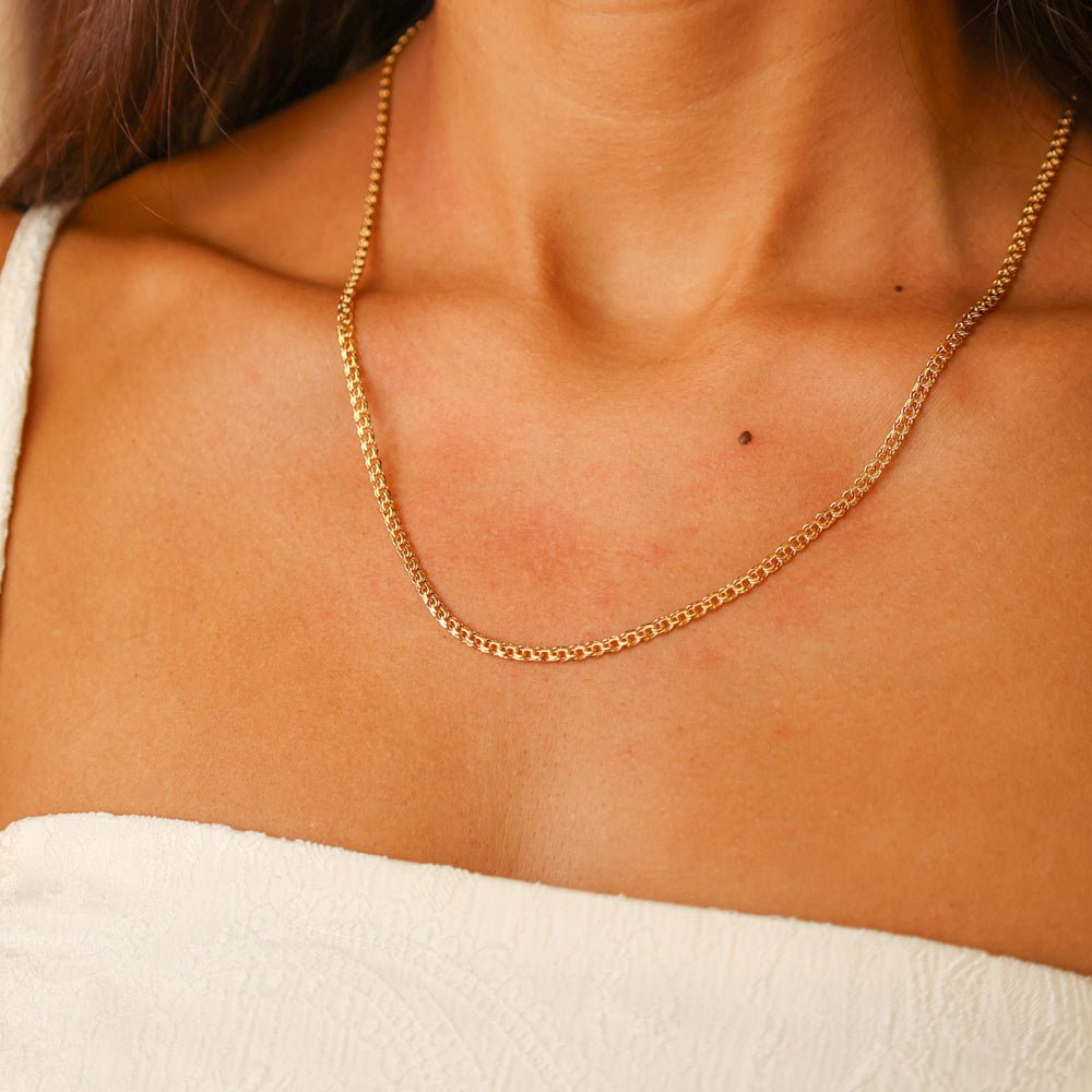 Fio Malha Friso em Ouro 19kl (52cm) - Loja do Ouro