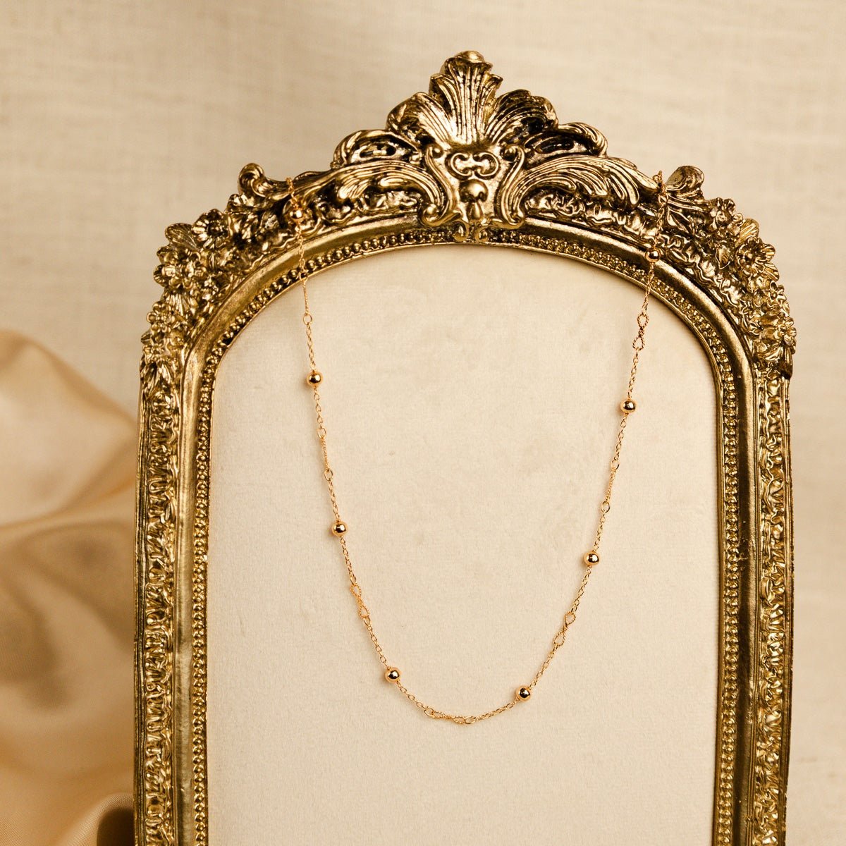 Fio Malha Infinito em Ouro 19kl com Esferas (50.5cm) - Loja do Ouro