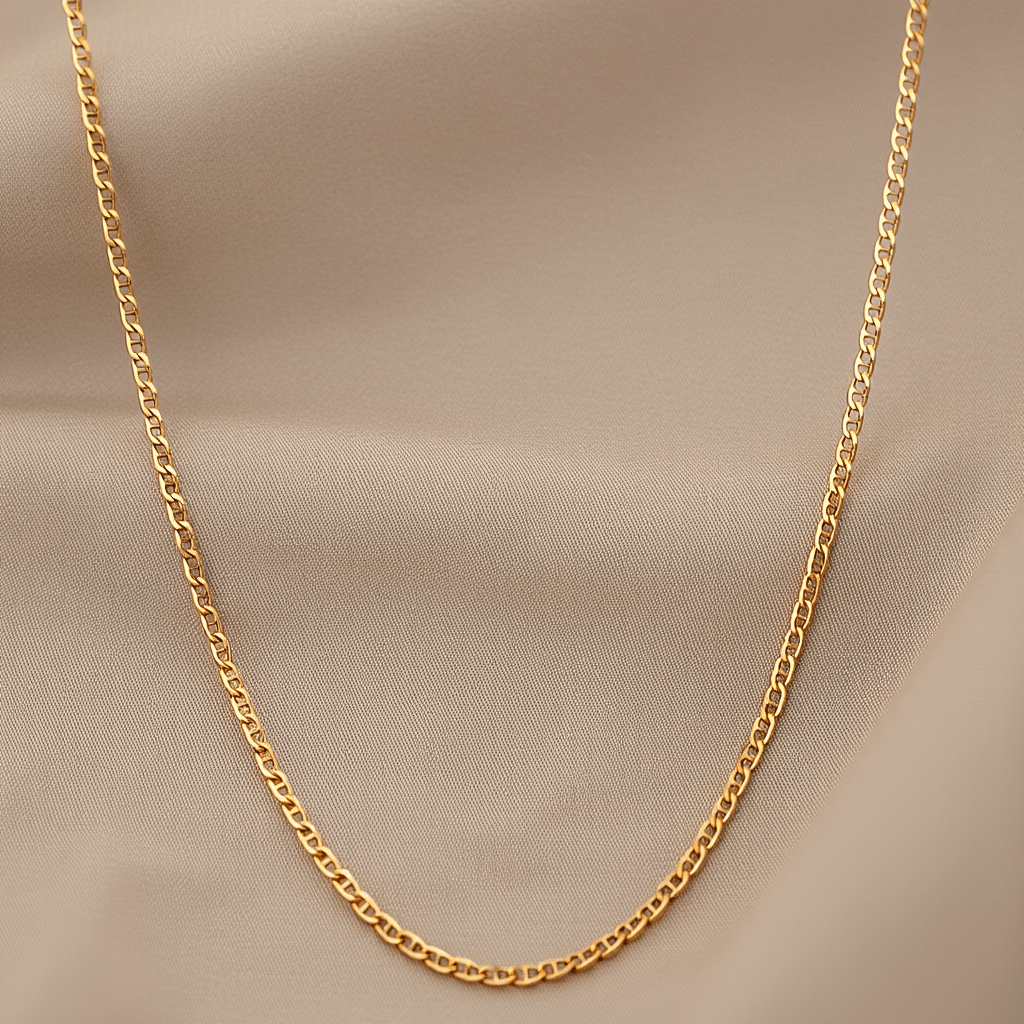 Fio Malha Piastrine em Ouro 19kl (43cm) - Loja do Ouro