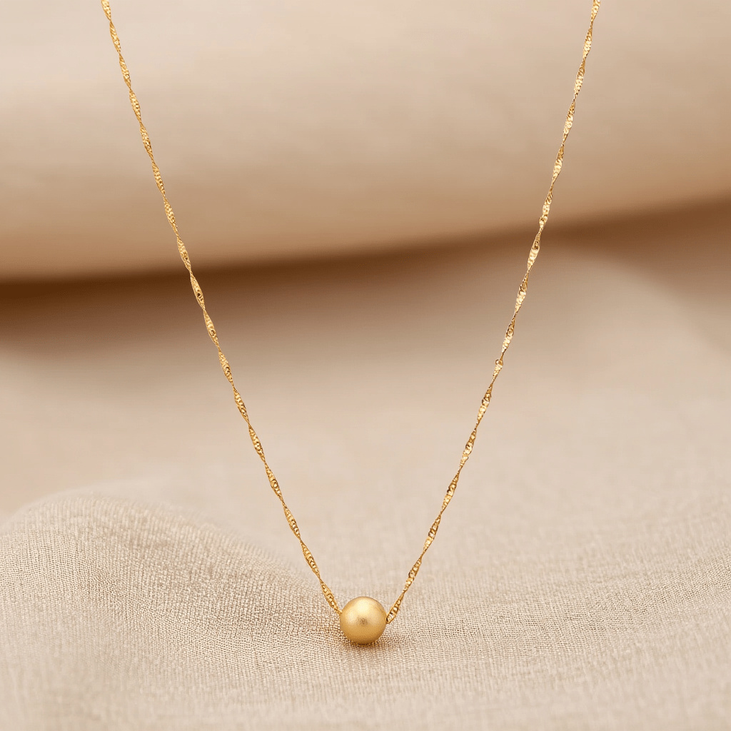 Fio Malha Singapura em Ouro 19kl com Esfera (38,5cm) - Loja do Ouro