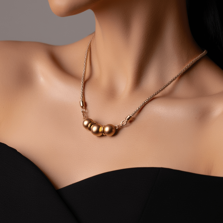 Fio Malha Trabalhada em Ouro 19kl com Pendente Central (43.5cm) - Loja do Ouro