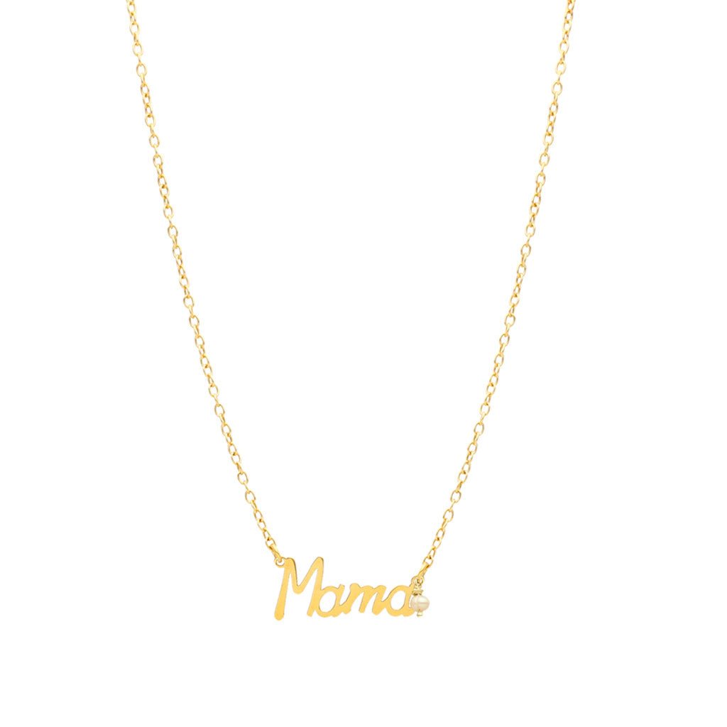 Fio Mama em Prata Dourada (34cm) - Loja do Ouro