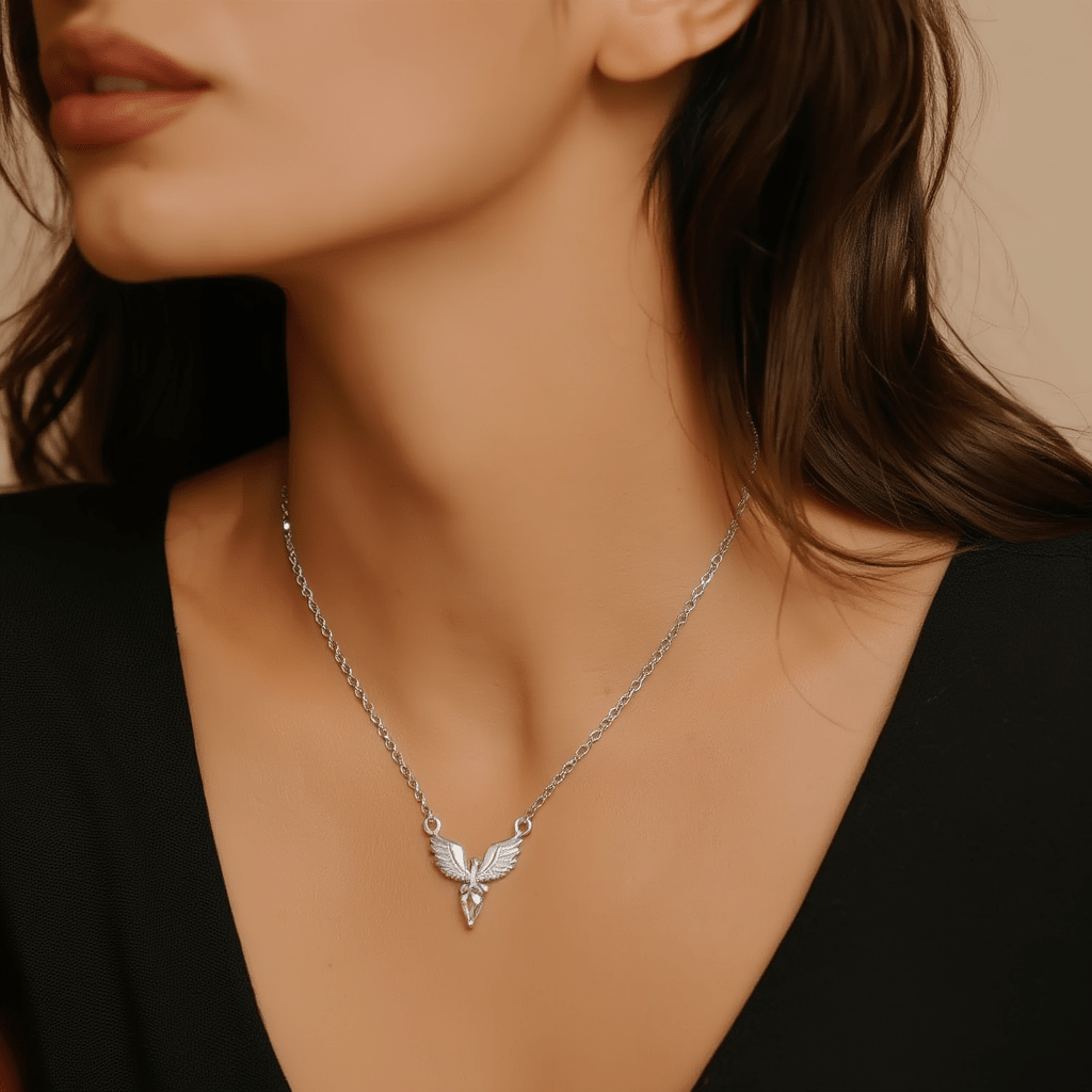 Fio Pomba em Prata com Zircónia - Loja do Ouro