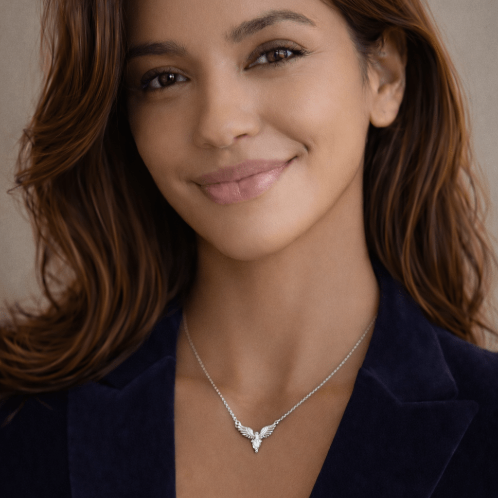 Fio Pomba em Prata com Zircónia - Loja do Ouro