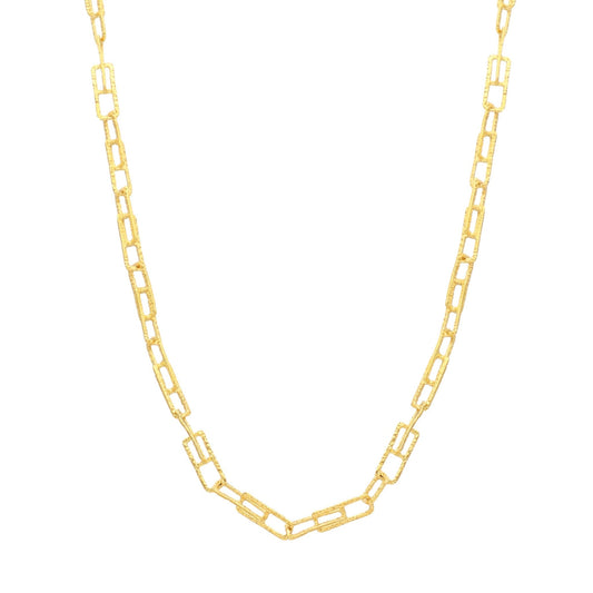 Gargantilha em Ouro 19kl com Corrente Martelada (43cm) - Loja do Ouro