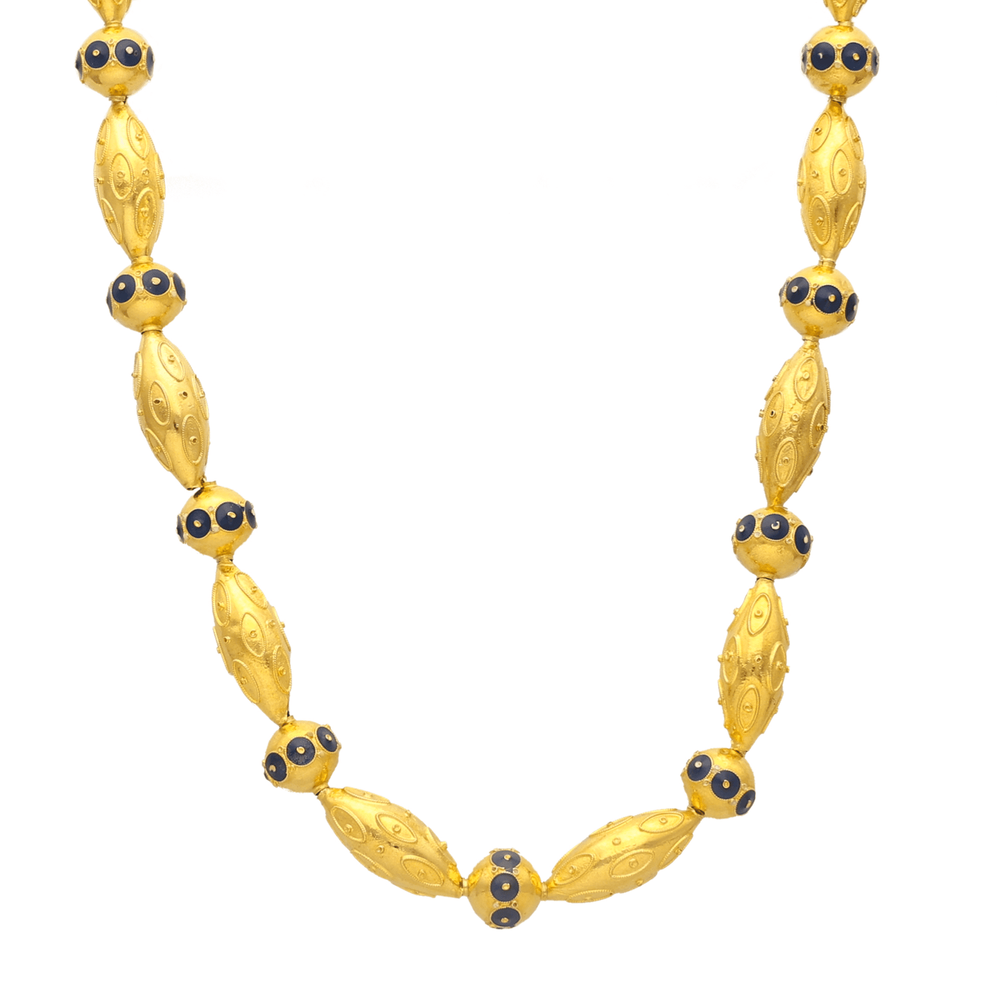 Gargantilha em Ouro 19kl com Esmalte Azul (42.5cm) - Loja do Ouro