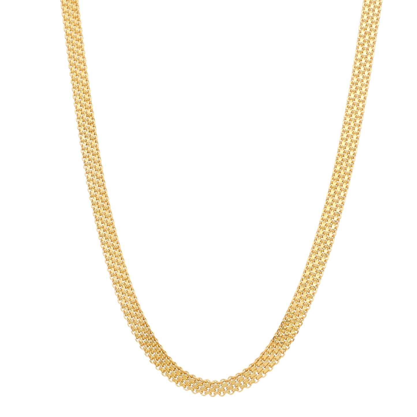 Gargantilha em Ouro 19kl com Malha Bismark (43,5cm) - Loja do Ouro