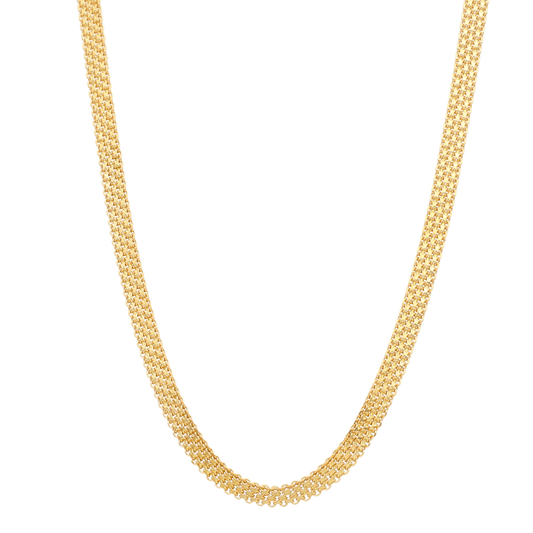 Gargantilha em Ouro 19kl com Malha Bismark (43,5cm) - Loja do Ouro