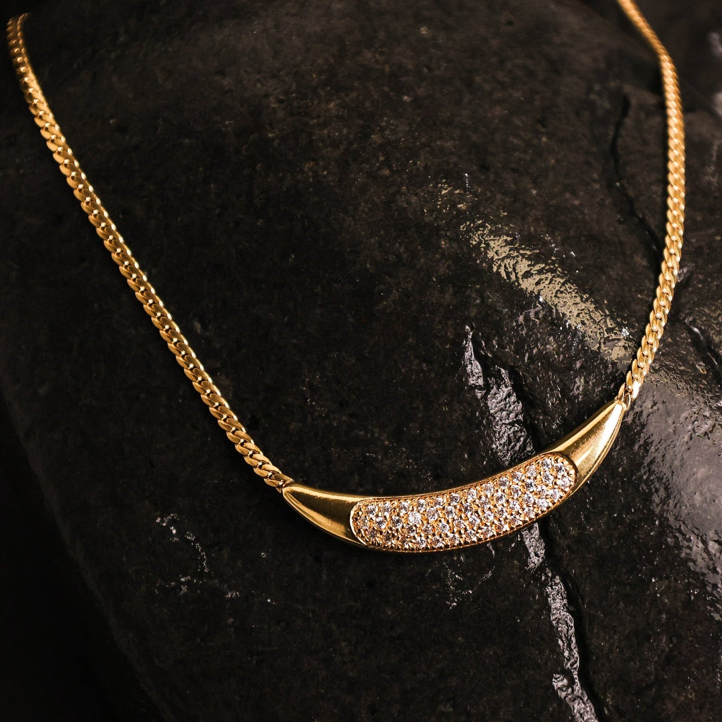 Gargantilha em Ouro 19kl com zircónias (40cm) - Loja do Ouro