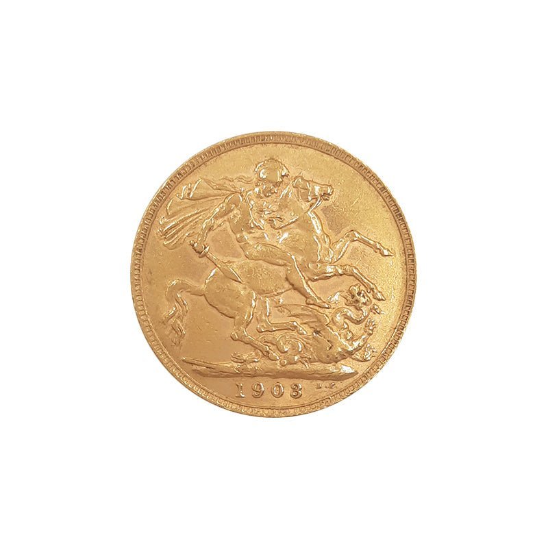 Libras (22kl) Rei Eduardo VII com S. Jorge no Verso. (Data sob consulta) - Loja do Ouro