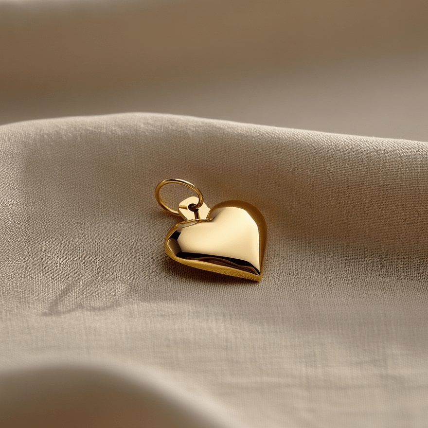 Medalha Coração em Ouro 19kl (9mm) - Loja do Ouro