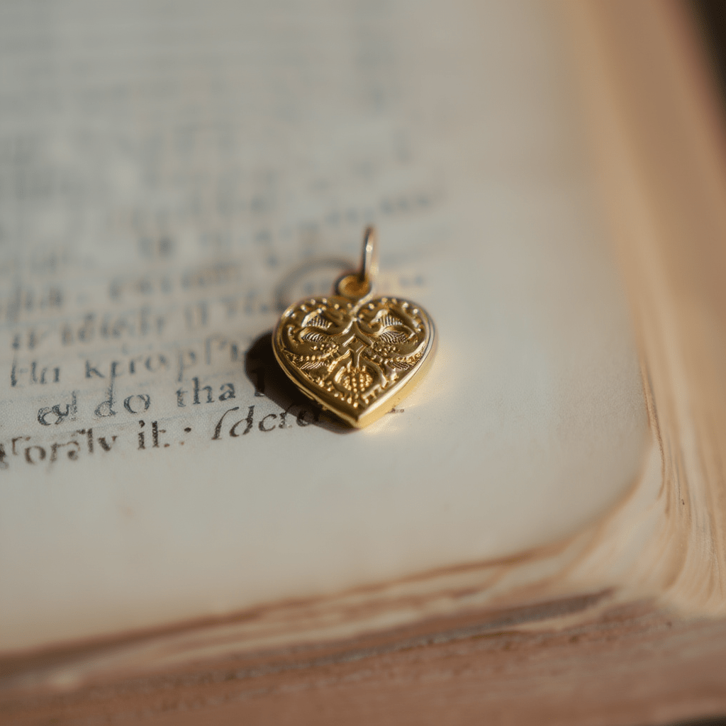 Medalha Coração Floral em Ouro 19kl (1.2cm) - Loja do Ouro