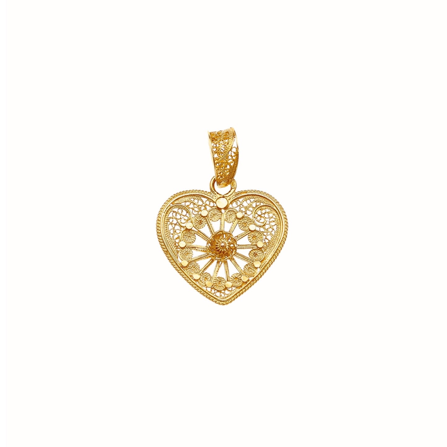Medalha Coração Rendilhada em Ouro 19kl (1.8cm) - Loja do Ouro