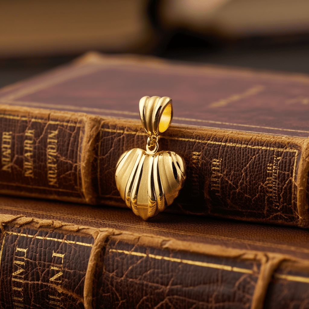 Medalha Coração Riscado em Ouro 19kl (2.5cm) - Loja do Ouro