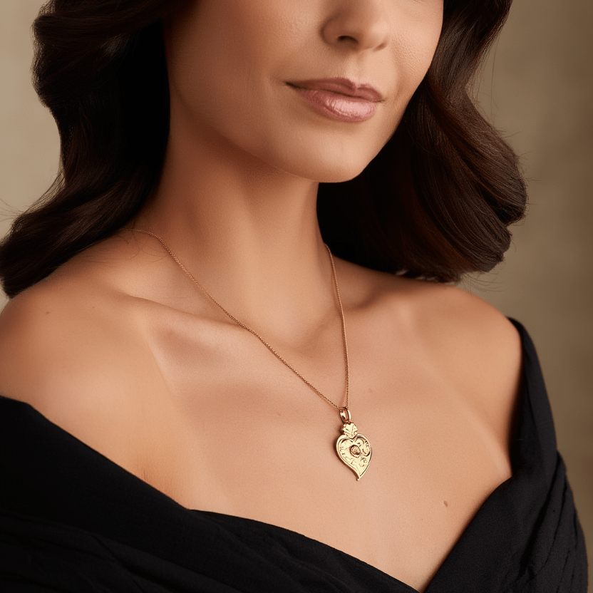 Medalha Coração Trabalhado em Ouro 19kl (3.3cm) - Loja do Ouro