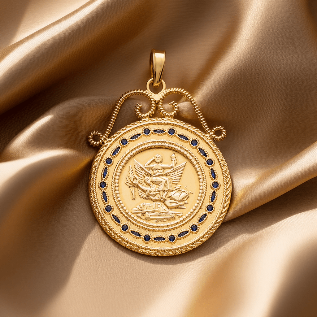 Medalha Dola em Ouro 19kl com Esmalte (3.48cm) - Loja do Ouro