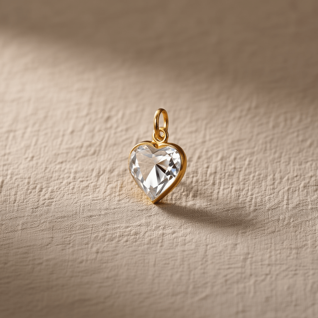Medalha em Ouro 19kl com Zirconia Coração (1.1cm) - Loja do Ouro