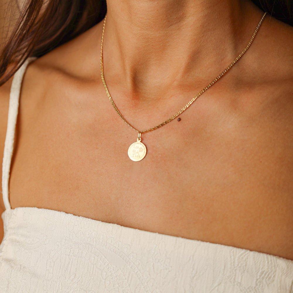 Medalha "Lça de Tios" em Ouro 19kl (1.4cm) - Loja do Ouro