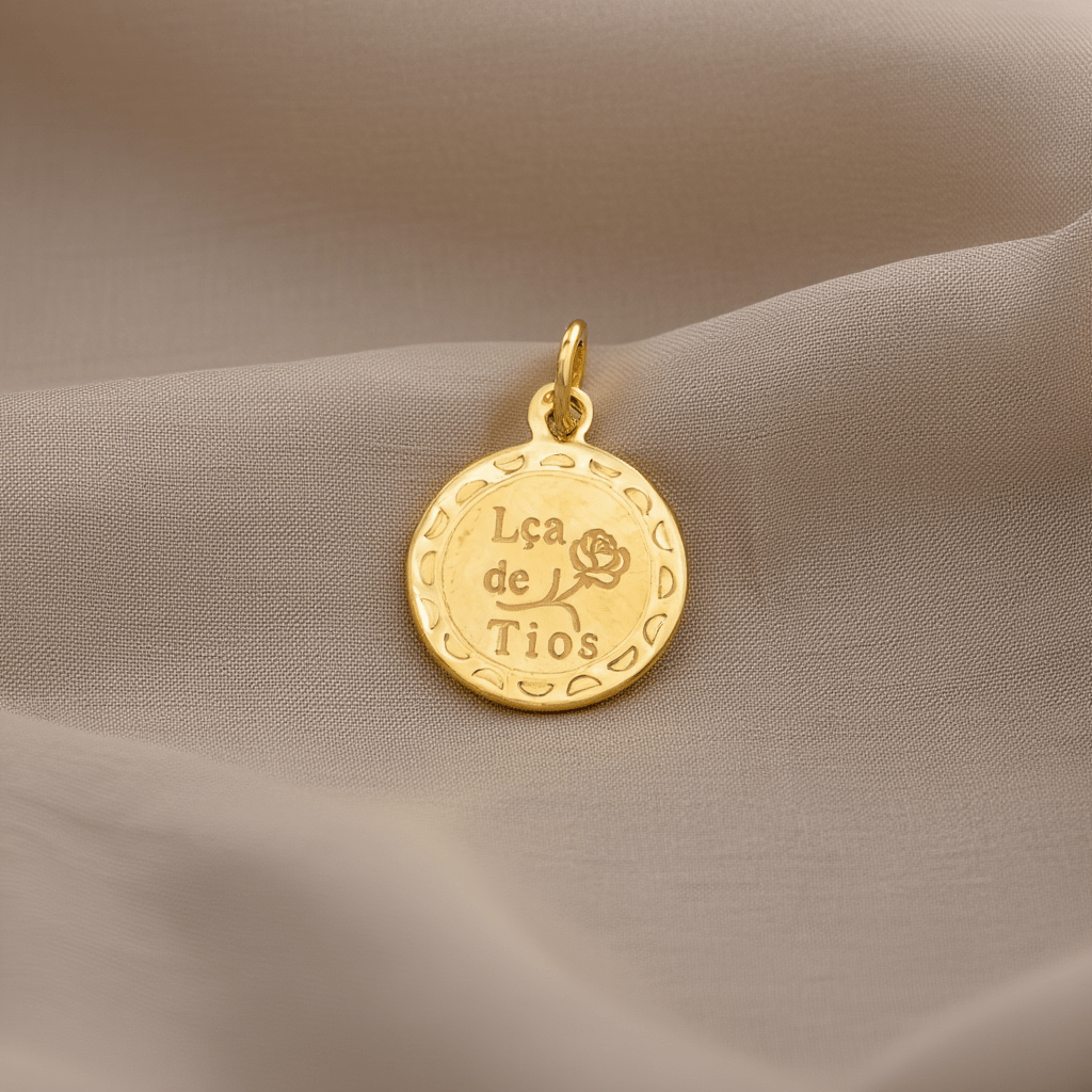 Medalha "Lça de Tios" em Ouro 19kl (1.4cm) - Loja do Ouro