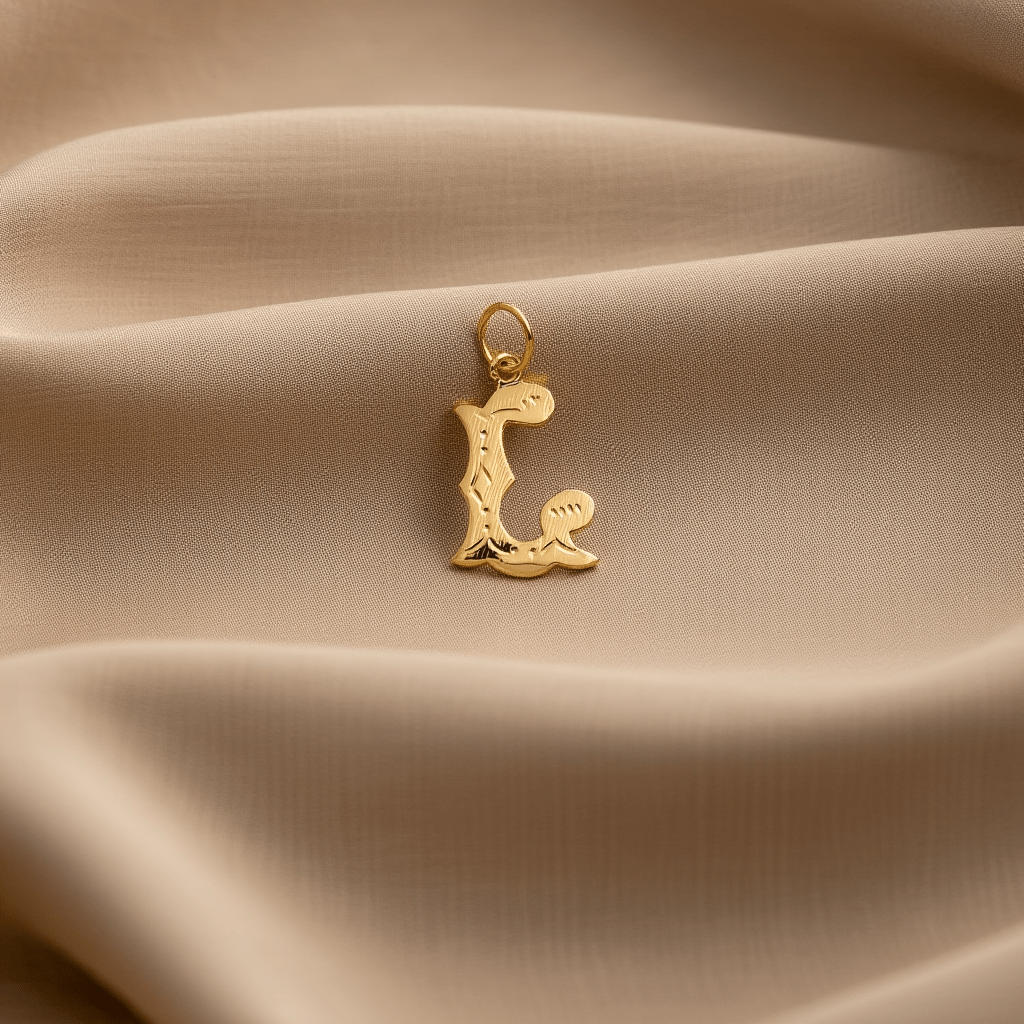 Medalha Letra L Raiada em Ouro de 19kl (1.5cm) - Loja do Ouro