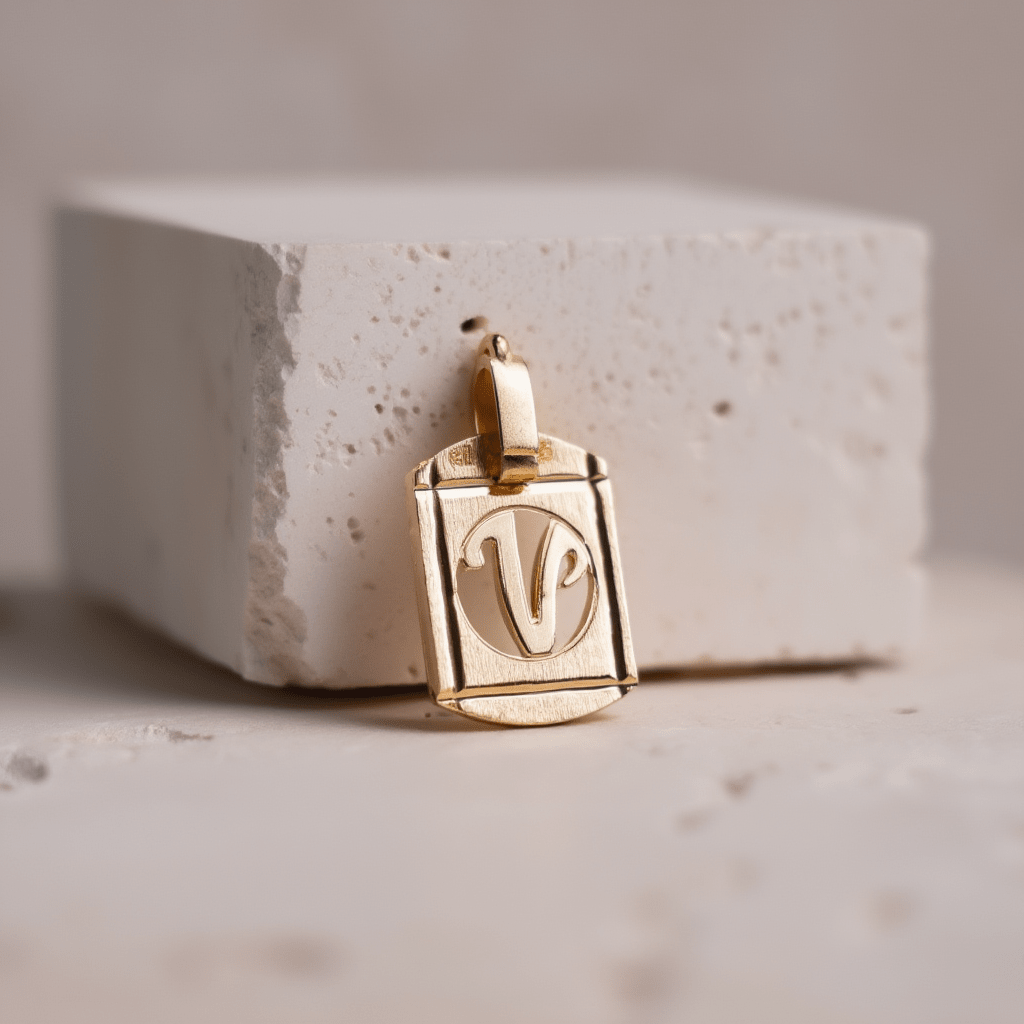 Medalha Letra “V” em Ouro 19kl (1.4cm) - Loja do Ouro