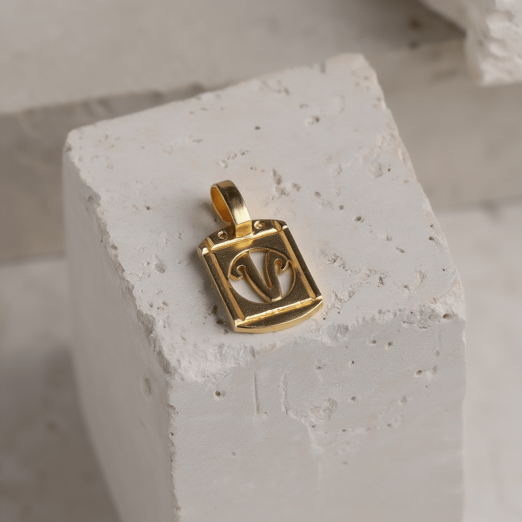 Medalha Letra “V” em Ouro 19kl (1.4cm) - Loja do Ouro