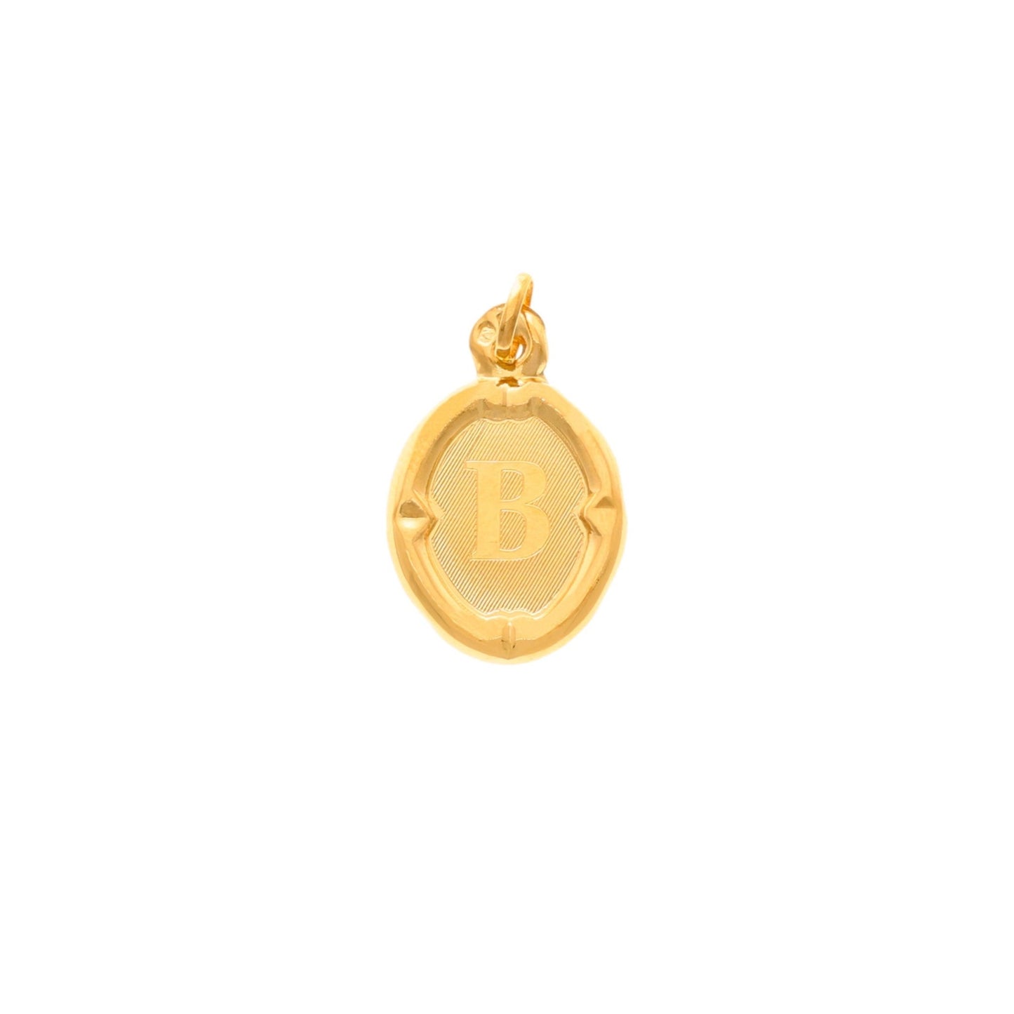 Medalha Oval em Ouro 19kl com Letra B (1.8cm) - Loja do Ouro