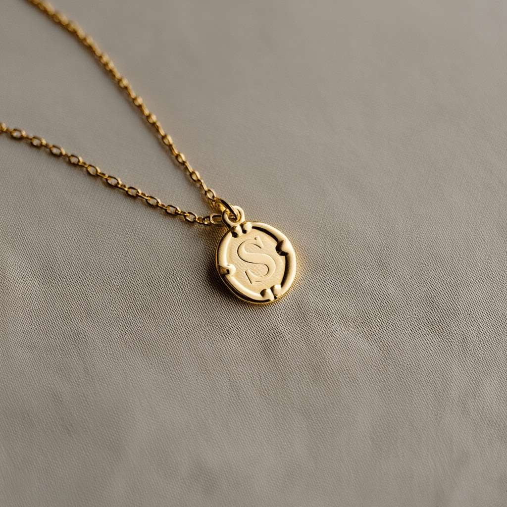 Medalha Oval em Ouro 19kl com Letra S (1.2cm) - Loja do Ouro