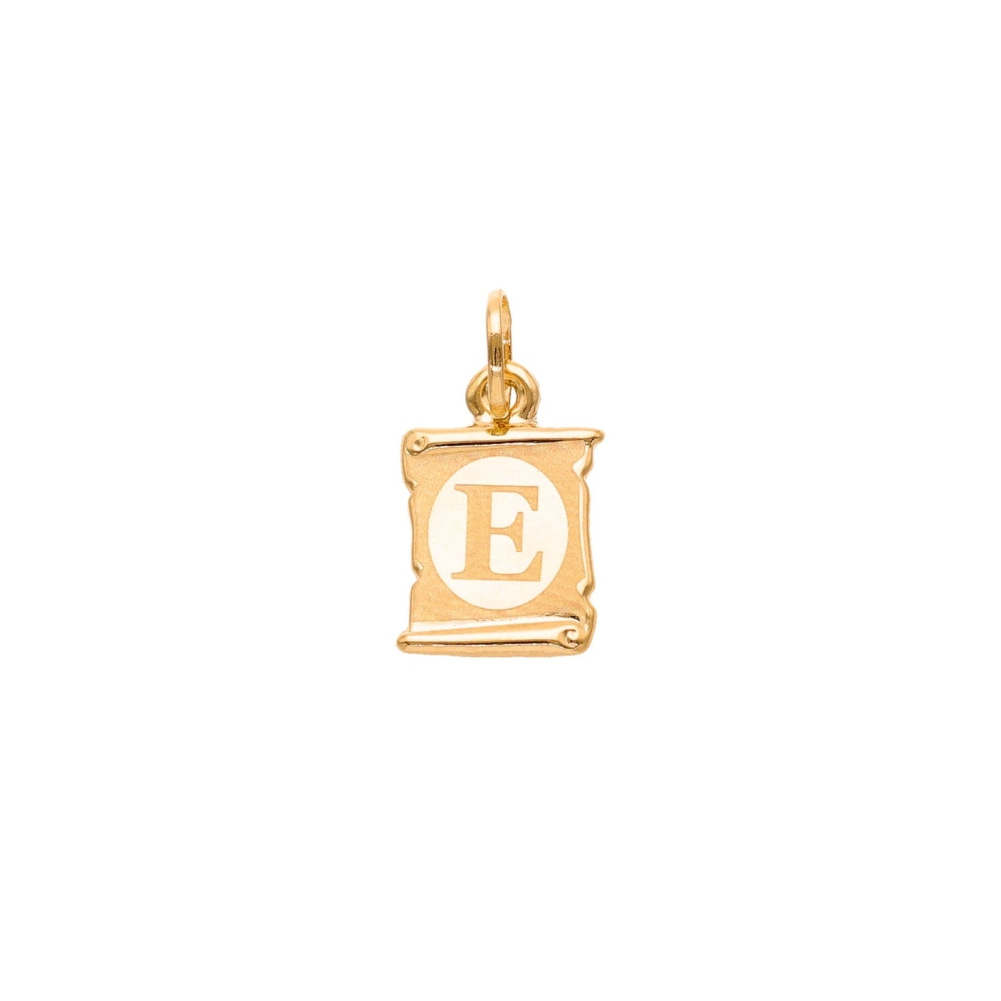 Medalha Papiro Letra “E” em Ouro 19kl (1.2cm) - Loja do Ouro