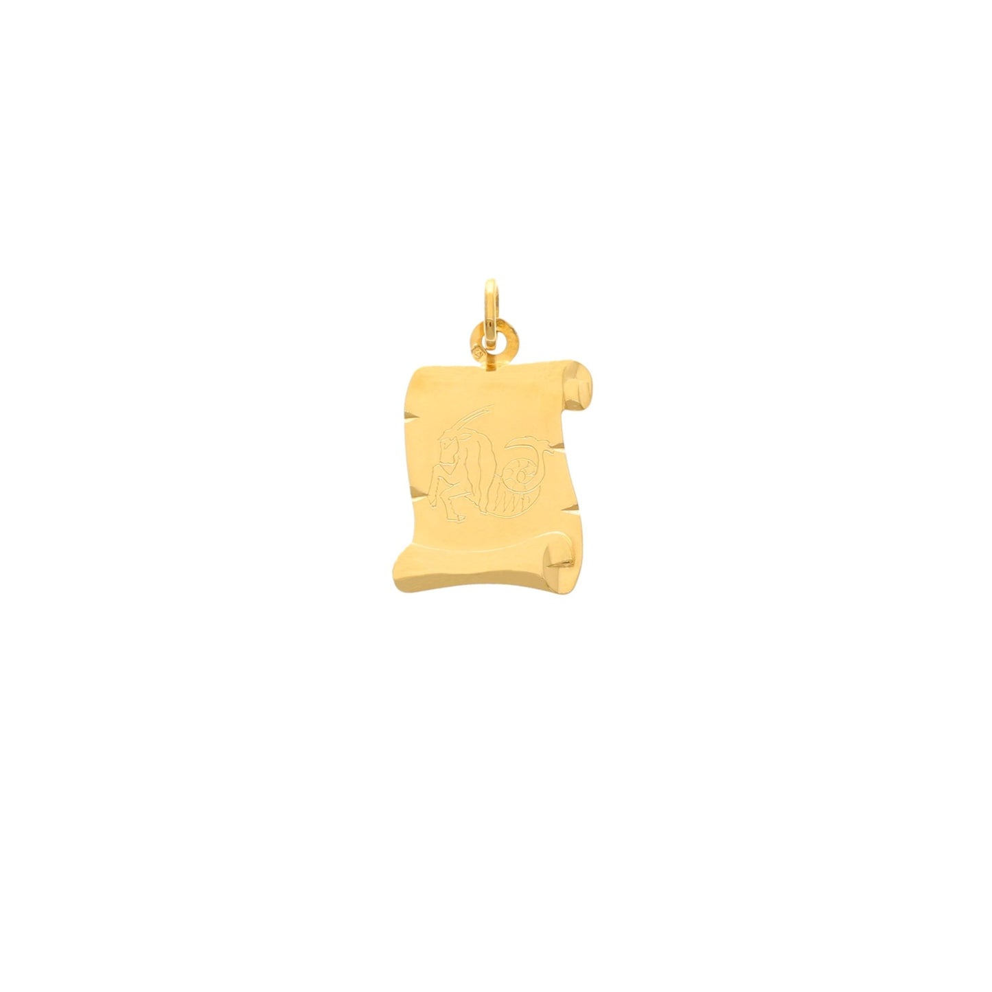 Medalha Papiro Signo Capricórnio em Ouro 19kl (2.2cm) - Loja do Ouro